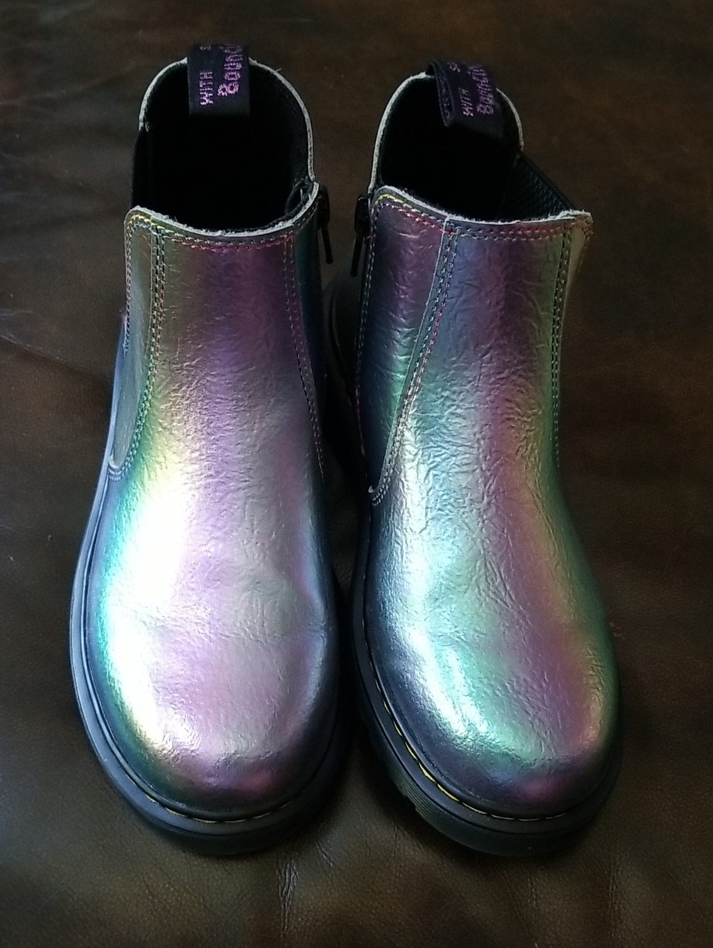 Dr. Martens Kids Iridescent Chelsea Boots - Purple/Green/Blue - Picture 2 of 11